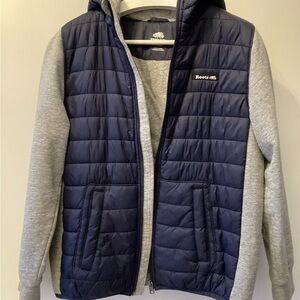 Like New…Roots junior Blue and Gray Hooded light Jacket (xxl) age 13-14